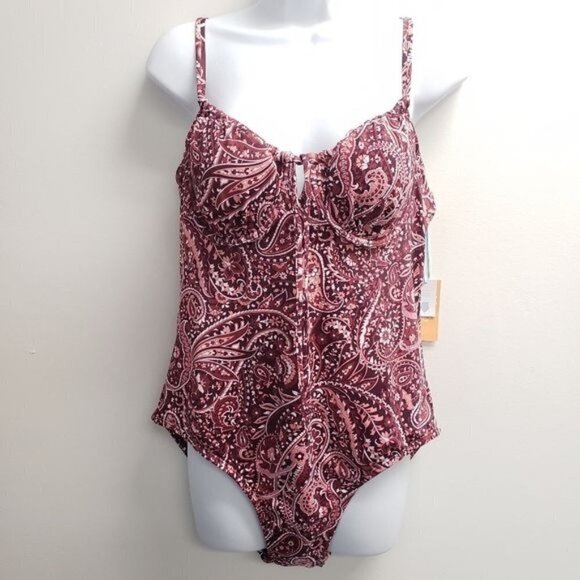 Kona Sol Other - Kona Sol Paisley Print One Piece Swimsuit Size Large 12-14
